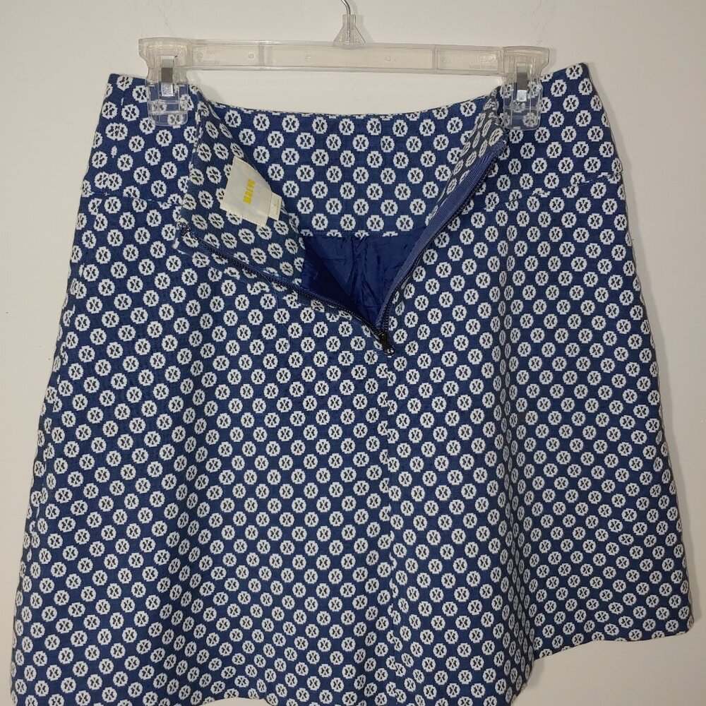 Maeve Anthropologie Fourth Street Swing Skirt. Size 6 Blue White - Picture 5 of 7